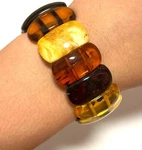 Baltic Amber Stone Huge Beads Stretch Unisex Bracelet For Adults. Fixed Price $294.85.