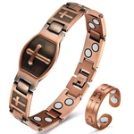 Juego De Pulsera Cruz Y Anillo Cobre Con Imanes Alta Potencia Pro. Fixed Price $39.79.