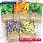 Organic Herbal Tea Seeds Variety - 5 Individual Packs 2026 Season Mint,. Fixed Price $15.61.