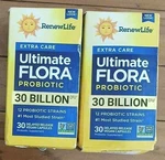 (2) Renew Life Extra Care Ultimate Flora Probiotic 30 Billion, EXP-09/2026. Fixed Price $12.00.