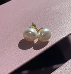 Natural Grade White Akoya Pearl Stud ,earrings 8MM Gift Box Wrap 14K. Fixed Price $299.00.