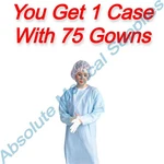 *75-PACK* Medline Thumbs Up Standard Polyethylene Gowns Blue Size-l NONTH150. Fixed Price $89.99.