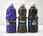 Lot Of 3 Prang Ready-to-use Blue Brown Black Tempera Paint Squeeze Bottle 16 Oz. Fixed Price $7.20.