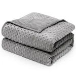 Wemore Minky Dot Weighted Blanket For Adults Twin Size 48" X 72" 15LBS, Grey. Fixed Price $71.05.