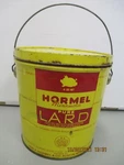 Vintage Mid-century, Hormel Minnesota Pure Lard 4# Can, Austin, Mn, Fair. Fixed Price $14.99.