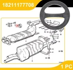 Exhaust System Hanger Ring Bracket Holder Mount For Bmw 18211177708 (1PCS). Fixed Price $12.99.