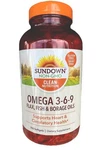 Sundown Triple Omega 3-6-9 Soft Gels Flax, Fish Borage Oil, 200 Count, Exp 07/26. Fixed Price $15.00.