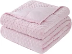 Cozy Minky Dot Weighted Blanket For Adults, 15 Lbs, Pink, 60X80 Inches. Fixed Price $75.99.