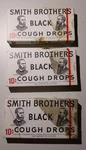 Smith Brothers Vintage 3 Partially Sealed Boxes Of Black Cough Drops !!!. Fixed Price $82.50.
