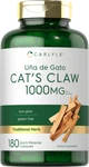 Cat's Claw Capsules 1000MG 180 Count Non-gmo, Gluten Free By Carlyle. Fixed Price $15.89.