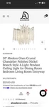 Aloha Decor Light 20" Modern Glam Crystal Chandelier Polished Nickel 7267D45PN. Fixed Price $129.44.