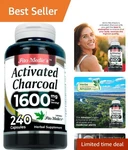 Health Boosting Activated Charcoal Pills 240 Caps 1600 Mg For Detoxification. Fixed Price $21.99.