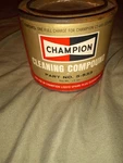 Vintage Champion Cleaning Compound Part No. 5-533 Net Wt. 10 Oz. Fixed Price $26.57.