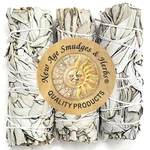 Pack Of 3 New Premium California White Sage Incense 4" Smudge Sticks. Fixed Price $14.08.