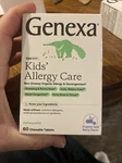 Genexa Allergy Care & Decongestant Organic Berry Non-drowsy 60 Ct 8/28. Fixed Price $14.90.