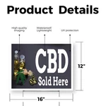 Cbd Sold Here Yard Sign Herbal Remedies, Stress Relief, Natural Wellness. Fixed Price $22.99.