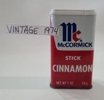 Mccormick Stick Cinnamon Spice Can Metal Container Vintage 1974 Movie Prop 1970. Fixed Price $19.88.