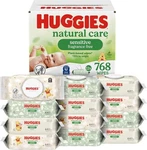 12 Packs Huggies Natural Care Plant-based Baby Wipes Flip-top Hypoallergenic. Fixed Price $39.82.