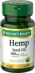 Nature's Bounty Hemp Seed Oil, Cold Pressed 500MG, 30 Count EX-7/31/22. Fixed Price $8.99.