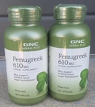 2 Gnc Fenugreek 610MG Herbal Supplement X 100 Capsules. Fixed Price $16.99.