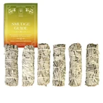 Sage Smudge Sticks 4" White 6 Pack With Guide Cleansing. Fixed Price $10.79.