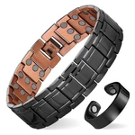 Fashtour Copper Bracelet For Men, 3X Strength 99.99% Pure One Size, Black Set. Fixed Price $33.96.