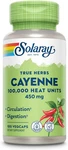 Solaray Cayenne 100,000 Heat Units - Pepper Capsule Supplement For Women. Fixed Price $24.69.