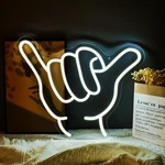 16"X12" Shaka Hand Gesture Aloha Led Neon Sign With Dimmer Usb Powered Light. Fixed Price $49.99.