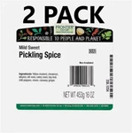Pack Frontier Co-op Mild Sweet Pickling Spice 1 Lb. Each 5/2027. Fixed Price $26.98.