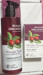 Avalon Organics Firming Body Lotion & Facial Serum Wrinkle Therapy COQ10 Rosehip. Fixed Price $40.00.