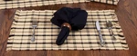 Placemats SET/2 Ribbed Cotton Beige & Black Plaid Salem Primitive Kitchen Decor. Fixed Price $17.99.