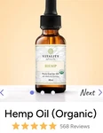 Vitality Extracts Organic Hemp Oil 30ML. Fixed Price $21.00.