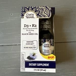 Gurunanda Cold Pressed Black Seed Oil With Vitamin D3 & K2, Oz Exp. 1/27. Fixed Price $11.99.