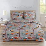 Hollyhome Grey Kids Full/queen 7-PIECE Comforter Set Bed In Bag Car. Fixed Price $95.39.