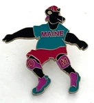 Vintage Odyssey Of The Mind Maine Me Bear Wearing Knee Pads Lapel Pin. Fixed Price $7.70.