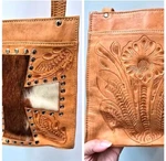Vintage Hand Tooled Leather Pony Hair Fur Shoulder Bag By Grant Natural Paraguay. Fixed Price $88.00.