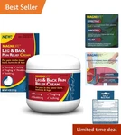Natural Homeopathic Leg & Back Pain Relief Cream, 4 Oz - Mild Scent, Fast Acting. Fixed Price $39.89.