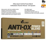 Olimp Sport Anti-ox Power Blend Antioxidant Vitamin Mineral 60 Capsules. Fixed Price $142.49.