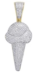 Mens 10K Yellow Gold Vanilla Chocolate Ice Cream Cone Diamond Pendant 2/5 Ct. Fixed Price $1698.44.