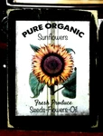 Sunflowers Pure Organic Seeds Oil Wooden Farmhouse Shelf Sitter Block 3.5X4.5. Fixed Price $12.95.