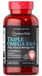 Puritans Pride Triple Omega 3-6-9 Fish, Flax & Borage Oils, 240 Count. Fixed Price $34.86.