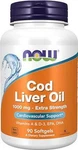 Now Foods Supplements, Cod Liver Oil, Extra Strength 1,000 Mg With Vitamins 90. Fixed Price $18.99.