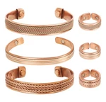 Juego De Pulsera Y Anillo Cobre Forjado Mano Estilo Tibetano Lujo. Fixed Price $52.18.