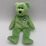 Ty Beanie Baby Kicks Bear 1999 Green Soccer Ball Plush Vintage Sports Toy. Fixed Price $14.99.