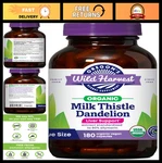 Organic Milk Thistle & Dandelion Capsules - 180 Count, Herbal Detox Supplement. Fixed Price $76.99.