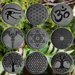 Shungite - Emf Protection Stone For Phone Engraved Round Sticker 1.2 Inches. Fixed Price $21.53.