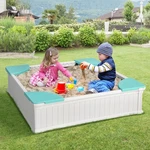 Costway Kids Outdoor Sandbox Large Hdpe Children Sandpit With Oxford Cover White. Fixed Price $109.99.