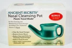 Ancient Secrets Nasal Cleansing Pot Plastic Travel Model Plus Bonus Salt Packets. Fixed Price $12.50.