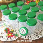 10 Pill Bottle Green Cap Lid Party Favor 2 Oz Container #4314 Decojars Usa. Fixed Price $16.85.