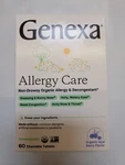 Genexa Allergy Care, Non-drowsy & Decongestant, 60 Chewable Tablets. Fixed Price $19.00.